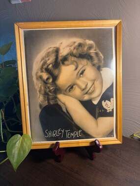 Vintage Shirley Temple Sepia Tint Promotional Photo in 8x10 E-Z Hang Frame